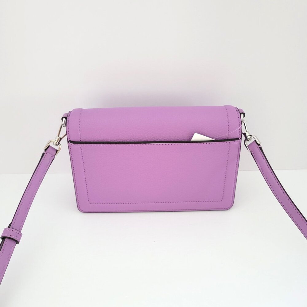 Kate Spade KM611 Knot Pebbled Leather Mini Flap Crossbody Handbag Wisteria - Picture 4 of 8